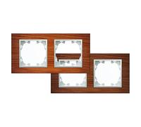 Marco - marco de madera natural para 2 módulos, color avellana, medidas 157x85 mm, ideal para mecanismos eléctricos de la serie FM.*
