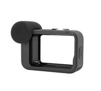 Marco Media Mod, Compatible con GoPro, HERO13 HERO12 HERO11 | Carcasa de plástico resistente a la intemperie con soportes de zapata fría for puerto de micrófono for grabación de vlogs
