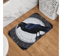 Marco Místico con Cuervo Ornamentado Alfombra Exterior Resistente Felpudo De Entrada Suave Felpudos Entrada para Cocina Interior Jardín 40X60Cm