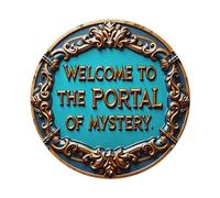 Marco ornamentado con adornos dorados, letrero redondo de estaño, letrero de metal vintage para cafetería, bar, pub, decoración de pared del hogar, póster de metal de 8 x 8 pulgadas