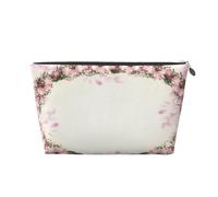 Marco Ovalado De Rosas Rosadas Vintage, Bolsa de artículos de tocador Bolsa de Maquillaje Bolsa de cosméticos Bolsa de artículos de tocador de Viaje portátil