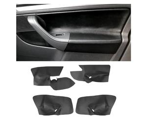 Marco Panel LHD-Panel Interior Cuero Microfibra Puerta Coche Cubierta Reposabrazos Pegatina Embellecedora para VW para Golf 5 para Jetta 2005 2006 2007 2008 2009 2010 Decoración Interiores(Black with