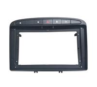 Marco Panel Radio Coche Adaptador Conexión Audio Coche, 2 DIN, Sin DVD Solo Marco Tablero Panel Facia Reproductor Radio Doble 9 Pulgadas para Peugeot 308 408 2008-2016(Only Frame)