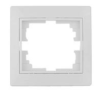 Marco para 1 elemento blanco, dimensiones 83x81x10mm, ideal para instalaciones eléctricas y decorativas en interiores.