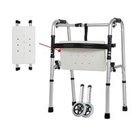 Marco para caminar, andador con asiento, silla de baño plegable y ajustable, para ayuda de movilidad y transporte, ideal para personas mayores y discapacitados, ahorra espacio seguro