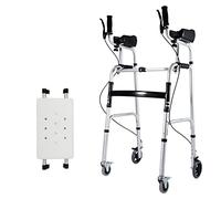 Marco para caminar, andador con ruedas de altura ajustable con reposabrazos y ruedas, ayuda de movilidad auxiliar de rehabilitación plegable para ancianos discapacitados, estrella de luz C