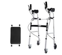 Marco para caminar, andador con ruedas de altura ajustable con reposabrazos y ruedas, ayuda de movilidad auxiliar de rehabilitación plegable para ancianos discapacitados, estrella B de luz