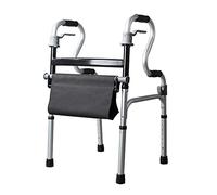 Marco para caminar, andador para ancianos, marco plegable ligero de aleación de aluminio, reposabrazos de altura ajustable, asiento ancho y soporte de carga de 180 kg, ahorro de espacio, estrella de