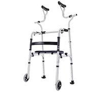 Marco para Caminar, Andador rodante con Almohadilla de Apoyo para reposabrazos, Andador Plegable de Movilidad Andador estándar Ajustable en Altura para Personas Mayores con discapacidad (B)
