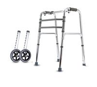 Marco para caminar asistido, plegable, ligero, con soporte para brazo, altura ajustable, marco móvil, aleación de aluminio, soporte médico vertical de rehabilitación de cuatro patas, refuerzo doble