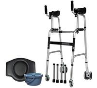 Marco para caminar Ayuda a la movilidad Andador Carrito de compras plegable Cochecito Scooter portátil Reposabrazos Ligero con asiento 4 ruedas utilizado para personas mayores El doble de comodidad