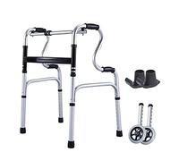 Marco para caminar, carrito plegable para ancianos con 2 ruedas, marco para caminar, ayuda para la movilidad, rodadores, soporte de caña de aluminio de altura ajustable para geriátrica Handica Star of