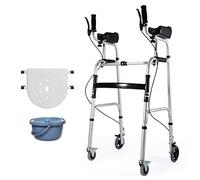 Marco para caminar con ruedas, altura ajustable con almohadillas para reposabrazos y ruedas, ayuda de movilidad auxiliar de rehabilitación plegable para ancianos discapacitados, estrella de luz E