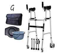 Marco para Caminar con Ruedas con Almohadilla de Soporte para reposabrazos/Andador de Aluminio liviano y Plegable Marco para Inodoro de Altura Ajustable, apoyabrazos para Inodoro Caminata para An