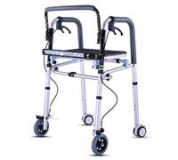 Marco para caminar Hi-Riser con mango de freno, tabla de asiento, altura ajustable, plegable, aluminio ligero