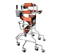 Marco para caminar médico portátil de 8 ruedas, ejercicio de rehabilitación de parálisis cerebral ajustable hacia arriba y hacia abajo, marco de pie plegable para decoración de adultos/niños discapac