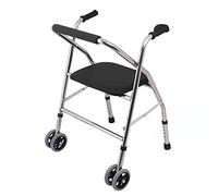 Marco para caminar, plegable, altura ajustable, ayuda para caminar asistida, pequeño y ligero, para personas mayores con discapacidad, estrella de luz plateada