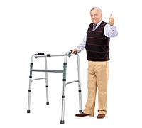 Marco para caminar, plegable, estándar, altura ajustable, ayuda para caminar asistida, pequeño, ligero, sin ruedas, estrecho, S para personas mayores con discapacidad, ayuda para caminar, niebla