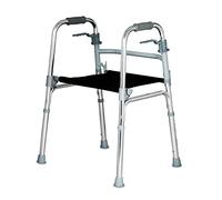 Marco para caminar, plegable para ancianos, ligero, de aleación de aluminio, ayuda para la vida diaria con asiento y asa plegable, silla de transporte, estrella de luz que ahorra espacio