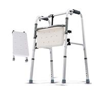 Marco para caminar, silla de ducha plegable, andador geriátrico para ancianos - Marco de altura ajustable para ayudar a la movilidad, muleta con asiento acolchado, estrella de luz que ahorra espacio