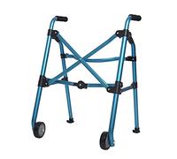 Marco para caminar, soporte portátil, plegable, ayuda a la movilidad de ancianos con 2 ruedas y tapete de esquí, estrella de luz que ahorra espacio