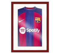 Marco para Camisetas. Ideal para Enmarcar Camisetas de Futbol, Deportes Varios, Conciertos... Tres Tamaños, Niños, Mediano y Grande. (MARCO BURDEOS FONDO BLANCO, MEDIANO 57X69 cm)