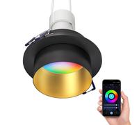 Marco para empotrar en el techo KRON redondo negro/oro mate incl. Smart Home