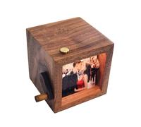 Marco para Flipbook de Fotos, Caja de Animación con Manivela, Volteador de Páginas Mecánico Personalizado, Caja Flipbook con Luz.