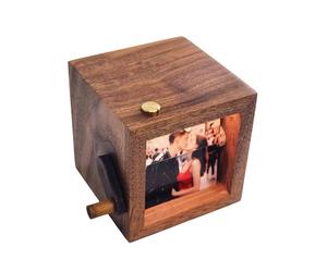 Marco para Flipbook de Fotos, Caja de Animación con Manivela, Volteador de Páginas Mecánico Personalizado, Caja Flipbook con Luz.