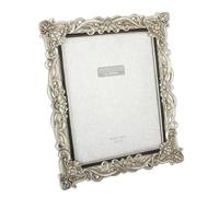 Marco para fotos plateado antiguo diseño floral de 20 x 25 cm