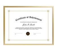 Marco para fotos y certificados de Golden State Art, 21,5 x 27,9 cm, con cristal real
