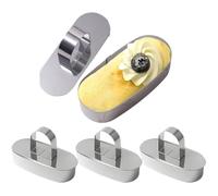Marco para hornear - Molde para aros para pasteles de 4,25 pulgadas | para tartas, 4 moldes de acero inoxidable para hacer alimentos, moldes para tartas, anillos para alimentos, postres, mousse