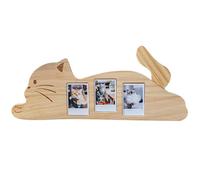 Marco para mascotas - Soporte ajustable 28 x 10 cm, expositor de madera, marco de fotos de recuerdo lindo perro con control de altura | Marco de fotos Sympathy para escritorio y estantería