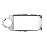 Marco para Radio De 9 Pulgadas para Toyota para Yaris 2012-2017, Soporte para Consola Central, Embellecedor De Panel.(Silver LHD)