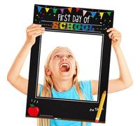 Marco para selfies de regreso a clases, 68 x 48 x 0,10 cm, reutilizable, para fotomatón de fotos, marco de fotos de cartón colorido, accesorios Phooto Frrame, pizarra perfecta para decoración del