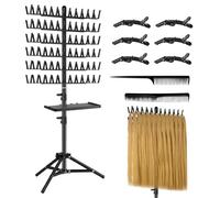 Marco para trenzar el pelo, estante divisor de pelo ajustable, soporte de tejido portátil, herramienta de trenzado de suelo extraíble, organizador expandible para rastas y peinado, perfecto para