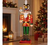 Marco Paul - Cascanueces soldado decoración de Navidad, 80 cm, funciona con pilas, luces LED blancas cálidas y temporizador, decoración navideña iluminada para adornos de Navidad y decoraciones de