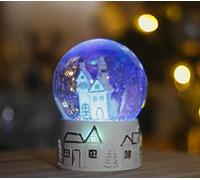 Marco Paul - Globo de Nieve Musical de Navidad para el Invierno y la casa del país de Las Maravillas Musicales Que cambian de Color para Navidad, Esfera de 10 cm, Escena Festiva