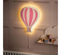 Marco Paul - Luz nocturna LED azul con globo aerostático de madera, funciona con pilas, para habitación infantil, decoración de pared, habitación de los niños, lámpara de noche, regalos de bebé