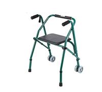 Marco plegable con ruedas con reposabrazos y asientos, altura ajustable de aleación de aluminio de dos ruedas para ancianos y ancianos