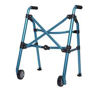 Marco plegable de aleación de aluminio, andador con ruedas para andador estándar con discapacitados para ancianos, altura ajustable