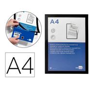 Marco porta anuncios liderpapel magnetico din a4 dorso adhesivo removible color negro - MA03