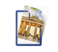 Marco porta anuncios tarifold magneto din a4 dorso adhesivo removible color azul pack de 2 unidades