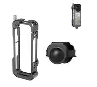 Marco protector de metal para cámara panorámica Insta360 X4, carcasa de aleación de aluminio con soporte de zapata fría y base de tornillo de 1/4 para trípode de micrófono externo y accesorios de