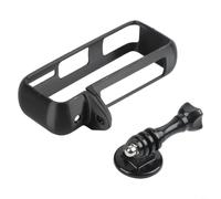 Marco protector para Insta360 X4 AIR Funda de silicona suave antiarañazos completa para acceso, naranja (negro-horizontal)