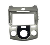 Marco Radio Coche para KIA para Forte para Manual AC Radio Coche 9 Pulgadas Fascia Pantalla Panel Tablero Instalación Reajuste Kit Montaje Embellecedor(Blanco)