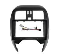 Marco Radio Coche para Nissan para Marzo para Micra K13 2013-2017 9 Pulgadas Reproductor MP5 Marco Panel Carcasa 2 Unidad Principal DIN Fascia Marco Radio para Coche(Fascia with Cable)