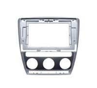 Marco Radio Coche para Skoda para Octavia 2004-2014 10 "Radio Coche Estéreo MP5 Reproductor GPS Marco La Carcasa del Panel 2Din(Silver)