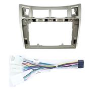 Marco Radio Coche para Toyota para Yaris para VITZ para Platz 2005-2011 9 Pulgadas Radio Estéreo CD Auto Android Marco Panel Fascia Cable Video Arnés(05-11 Cable)