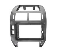 Marco Radio Coche para VW para Polo 2004-2010 9 "Reproductor Multimedia Coche Fascia Navegación Fascias Kit Marco Tablero(Frame-Silver)